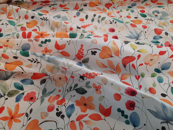 Tissu nappe - Fleurs colorées * A partir de 50 cm