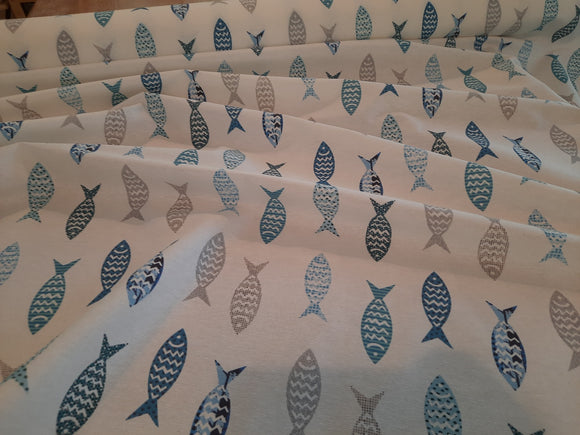Tissu pour nappe - poisson *A partir de 50 cm