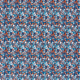 Acheter 003-marine Baumwolle bedruckt Blümchen &amp; Kreise *Ab 50cm