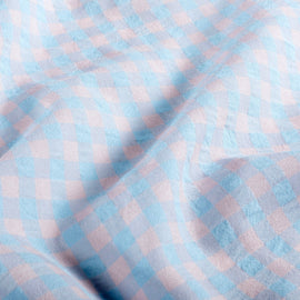 Buy 003-hellblau-lachs Seersucker Karo  * Ab 50cm