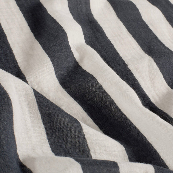 Musselin bedruckt Blockstreifen *Ab 50 cm