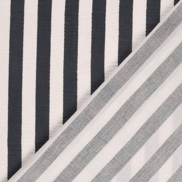 Musselin bedruckt Blockstreifen *Ab 50 cm