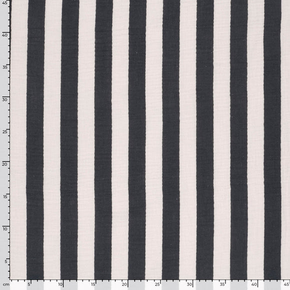 Musselin bedruckt Blockstreifen *Ab 50 cm