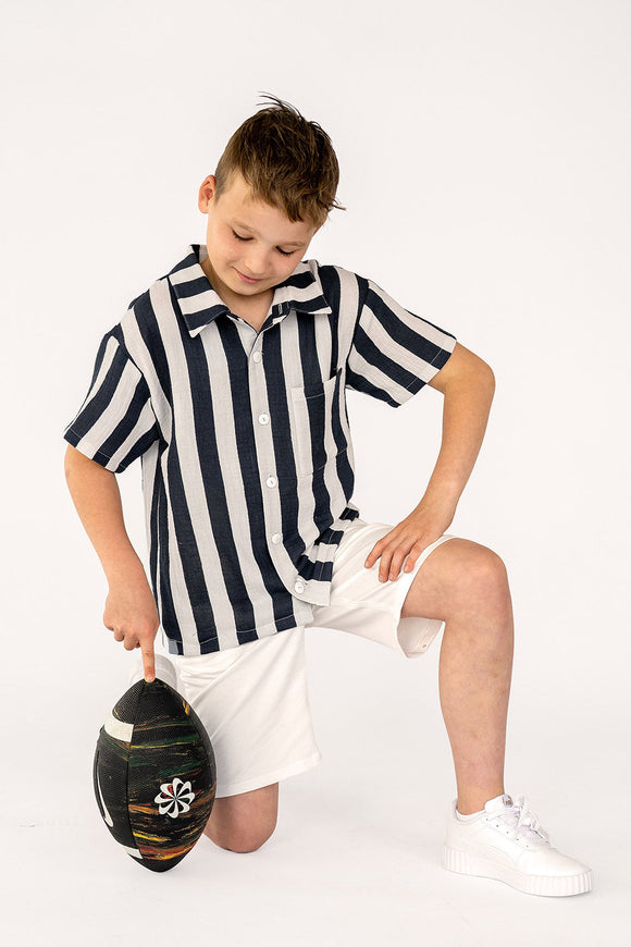 Musselin bedruckt Blockstreifen *Ab 50 cm