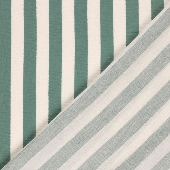 Musselin bedruckt Blockstreifen *Ab 50 cm