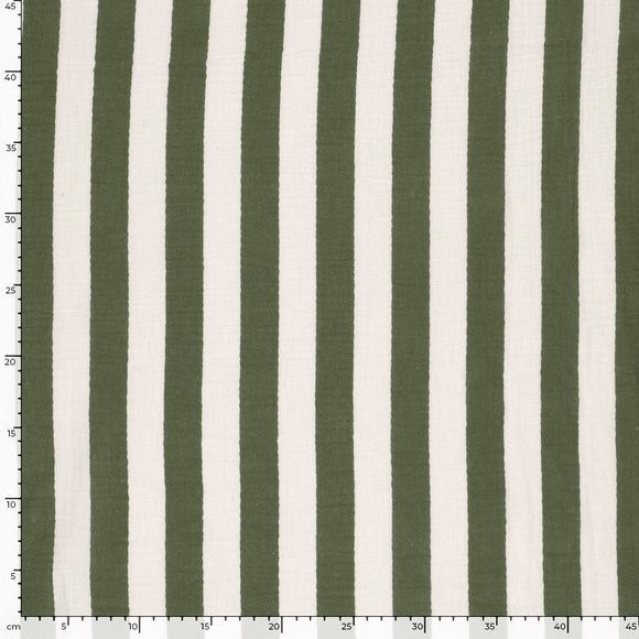 Musselin bedruckt Blockstreifen *Ab 50 cm