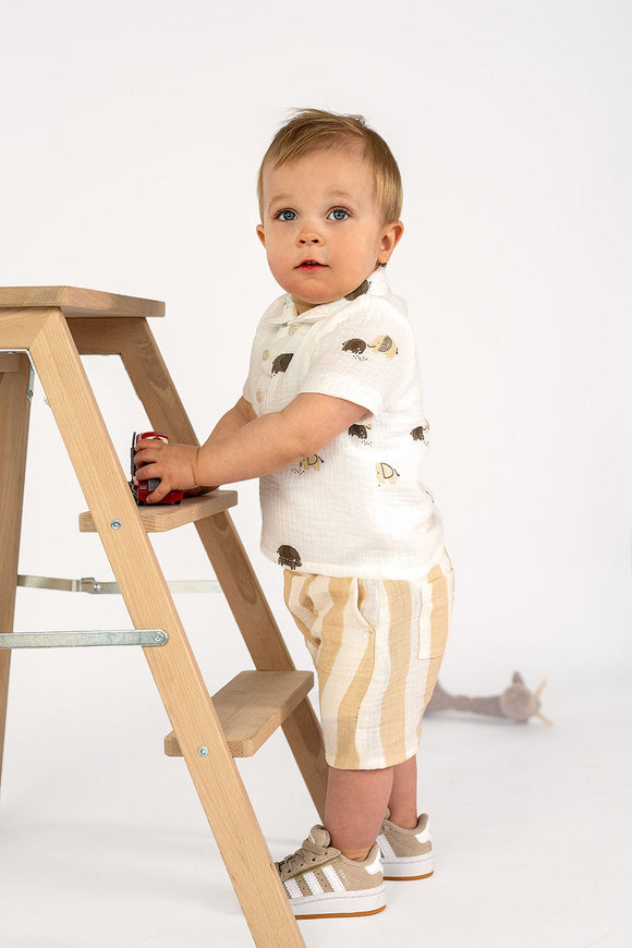 Musselin bedruckt Blockstreifen *Ab 50 cm