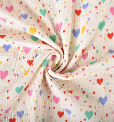 Musselin bunte Herzen *Ab 50 cm