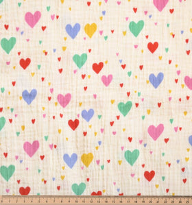 Musselin bunte Herzen *Ab 50 cm - 0