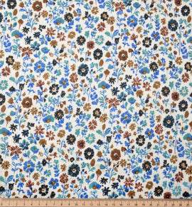 Musselin blaue Blumen *Ab 50 cm - 0