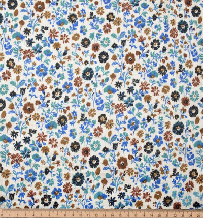 Musselin blaue Blumen *Ab 50 cm - 0