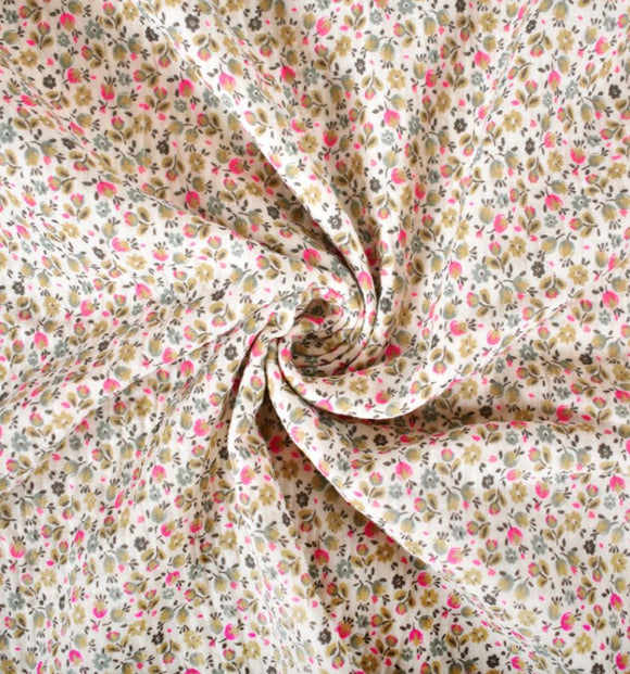 Musselin Streublümchen creme *Ab 50 cm