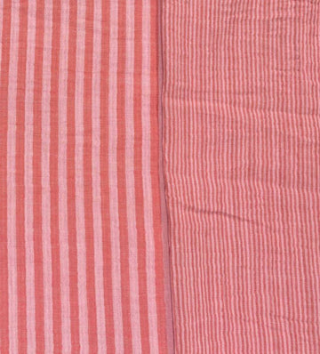 Kaufen 015-rosa-coral Musselin Doubleface Streifen *Ab 50 cm