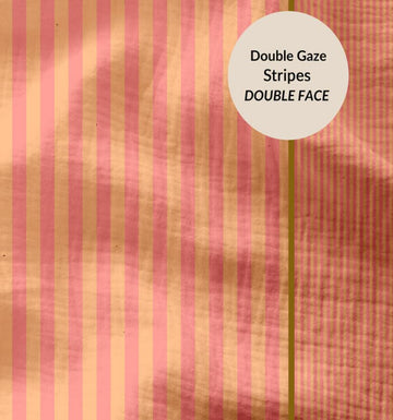 Kaufen 031-gelb-rosa Musselin Doubleface Streifen *Ab 50 cm