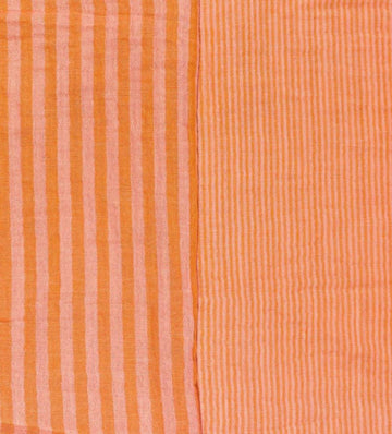 Kaufen 036-rosa-orange Musselin Doubleface Streifen *Ab 50 cm