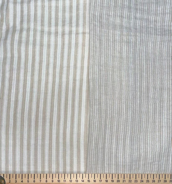 Musselin Doubleface Streifen *Ab 50 cm
