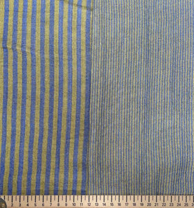 Kaufen 105-blau-bronze Musselin Doubleface Streifen *Ab 50 cm