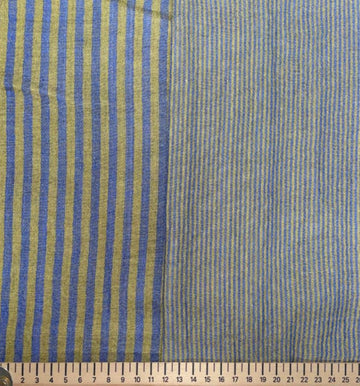 Kaufen 105-blau-bronze Musselin Doubleface Streifen *Ab 50 cm