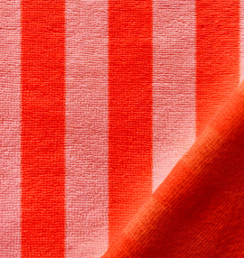 Kaufen 036-orange-rosa Bambus Frottee gestreift * Ab 50 cm