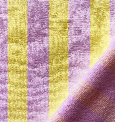 Kaufen 043-flieder-gelb Bambus Frottee gestreift * Ab 50 cm