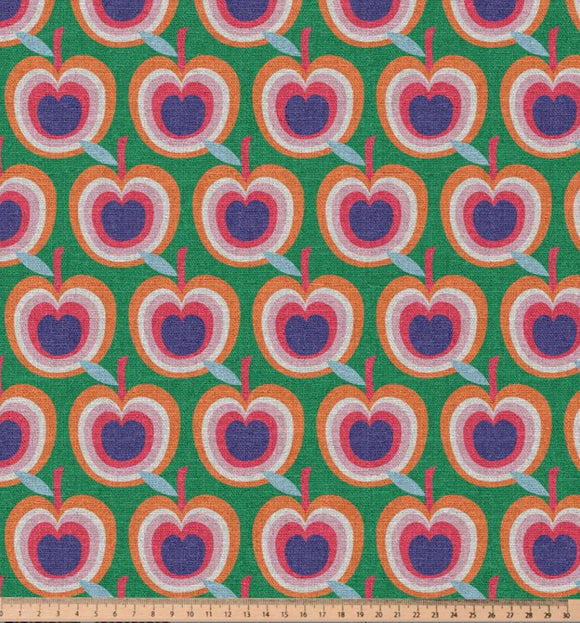 Dekostoff Halbpanama Äpfel *Ab 50cm