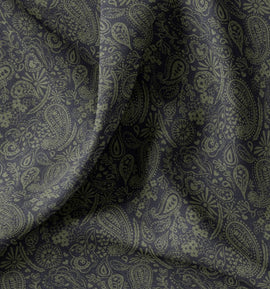 Dekostoff Halbpanama Paisley marine *Ab 50cm