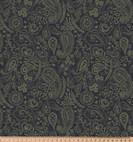 Dekostoff Halbpanama Paisley marine *Ab 50cm - 0