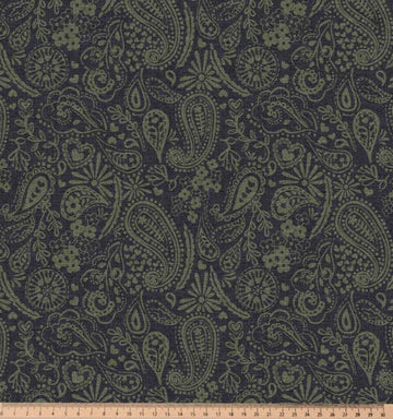 Dekostoff Halbpanama Paisley marine *Ab 50cm - 0