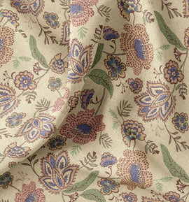 Dekostoff Halbpanama Blumen orientalisch *Ab 50cm