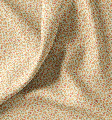 Baumwolle bedruckt kleine Blümchen orange *Ab 50cm