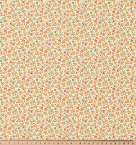 Baumwolle bedruckt kleine Blümchen orange *Ab 50cm - 0