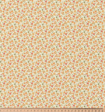 Baumwolle bedruckt kleine Blümchen orange *Ab 50cm - 0