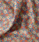 Baumwolle bedruckt Blumen orange auf blau *Ab 50cm-1