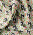 Baumwolle bedruckt Katzen & Blumen *Ab 50cm-1