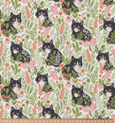 Baumwolle bedruckt Katzen & Blumen *Ab 50cm-2