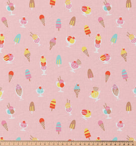 Baumwolle bedruckt Eis auf rosa *Ab 50cm - 0