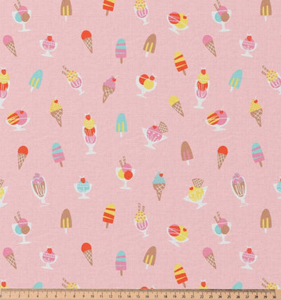 Baumwolle bedruckt Eis auf rosa *Ab 50cm - 0