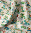 Baumwolle Digitaldruck Drachen beige *Ab 50cm-1