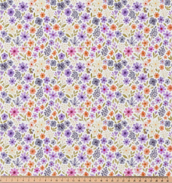 Baumwolle Digitaldruck bunte Blümchen *Ab 50cm