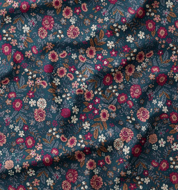 Acheter 004-blumenwiese-blau Babycord bedruckt *Ab 50cm