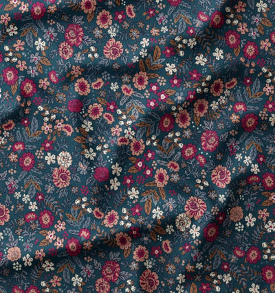 Kaufen 004-blumenwiese-blau Babycord bedruckt *Ab 50cm