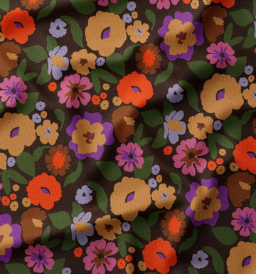 Acheter 005-blumen-auf-schwarz Babycord bedruckt *Ab 50cm