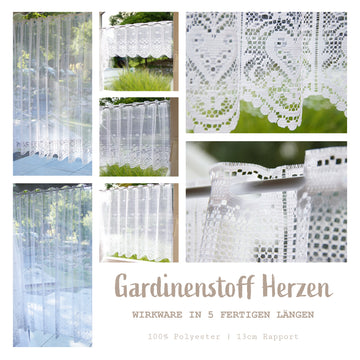 Gardinenstoff Wirkware Meterware | 30-120cm Höhe *Preiseinheit = 1m