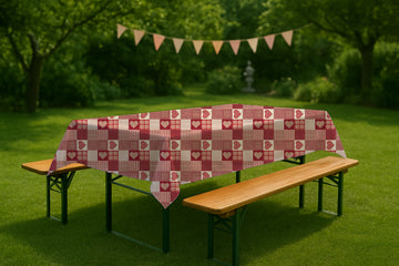 Buy 007-herzkaro-rot Wachstuch Stoff Meterware &amp; Rollenware *Ab 50cm