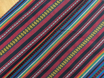 Buy 015-rot-bunt Jacquard Streifen *Ab 50 cm