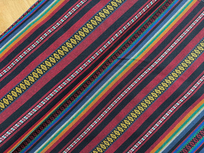 Kaufen 015-rot-bunt Jacquard Streifen *Ab 50 cm