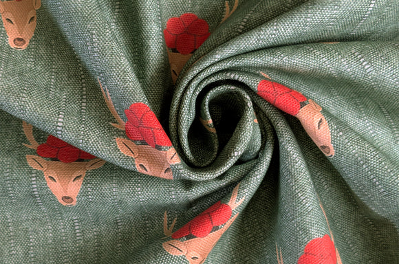 Robuster Baumwoll-Dekostoff Hirsche *Ab 50cm