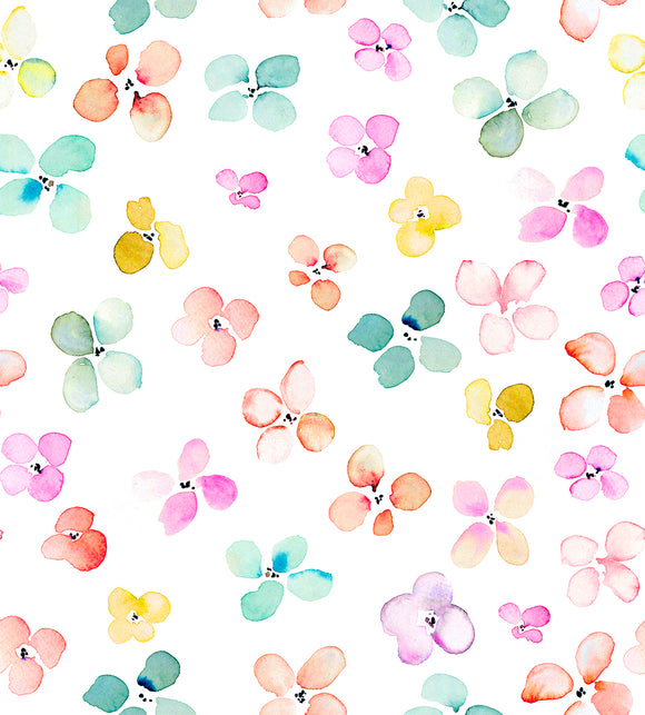 Tissu nappe - Violettes colorées * A partir de 50 cm