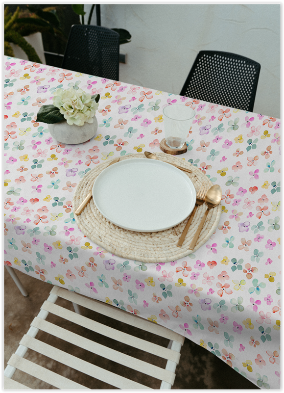 Tissu nappe - Violettes colorées * A partir de 50 cm