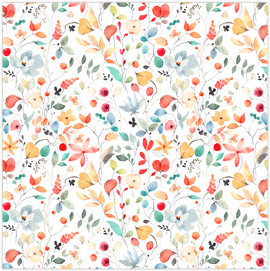 Tissu nappe - Fleurs colorées * A partir de 50 cm - 0